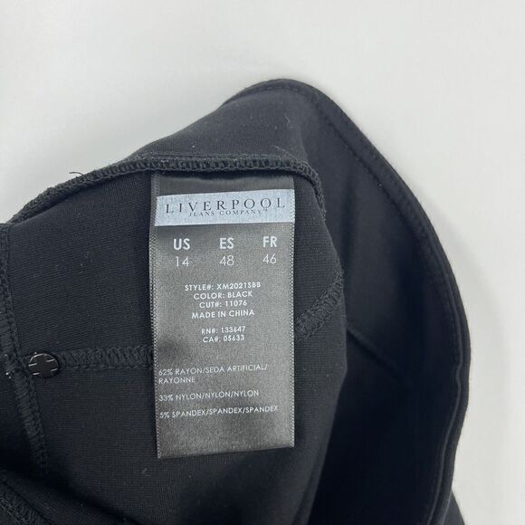 Liverpool Pants Size 14/32 Womens Black Skinny Stretch Casual Pull On Ponte Knit - Picture 6 of 7